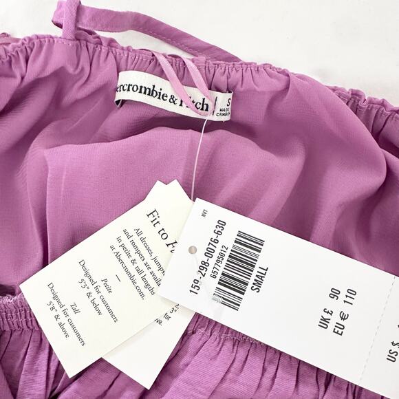NWT Abercrombie & Fitch Tiered Maxi Dress Flowy | Purple | SZ S - Picture 8 of 10
